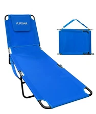 Face Down Tanning Chaise Lounge Chair - Face & Arm Holes - 2 Legs Support - P...