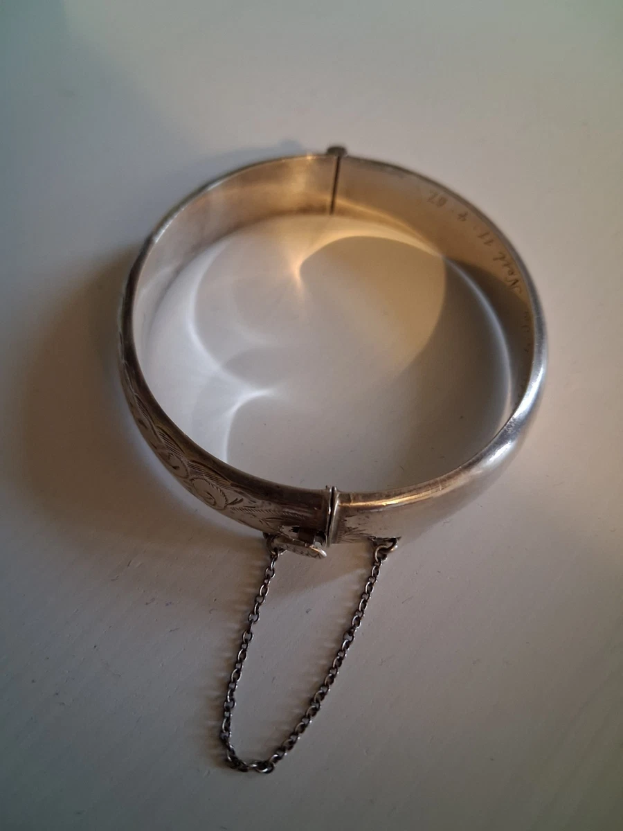 Vintage Armreif massiv Sterlingsilber mit Scharnier