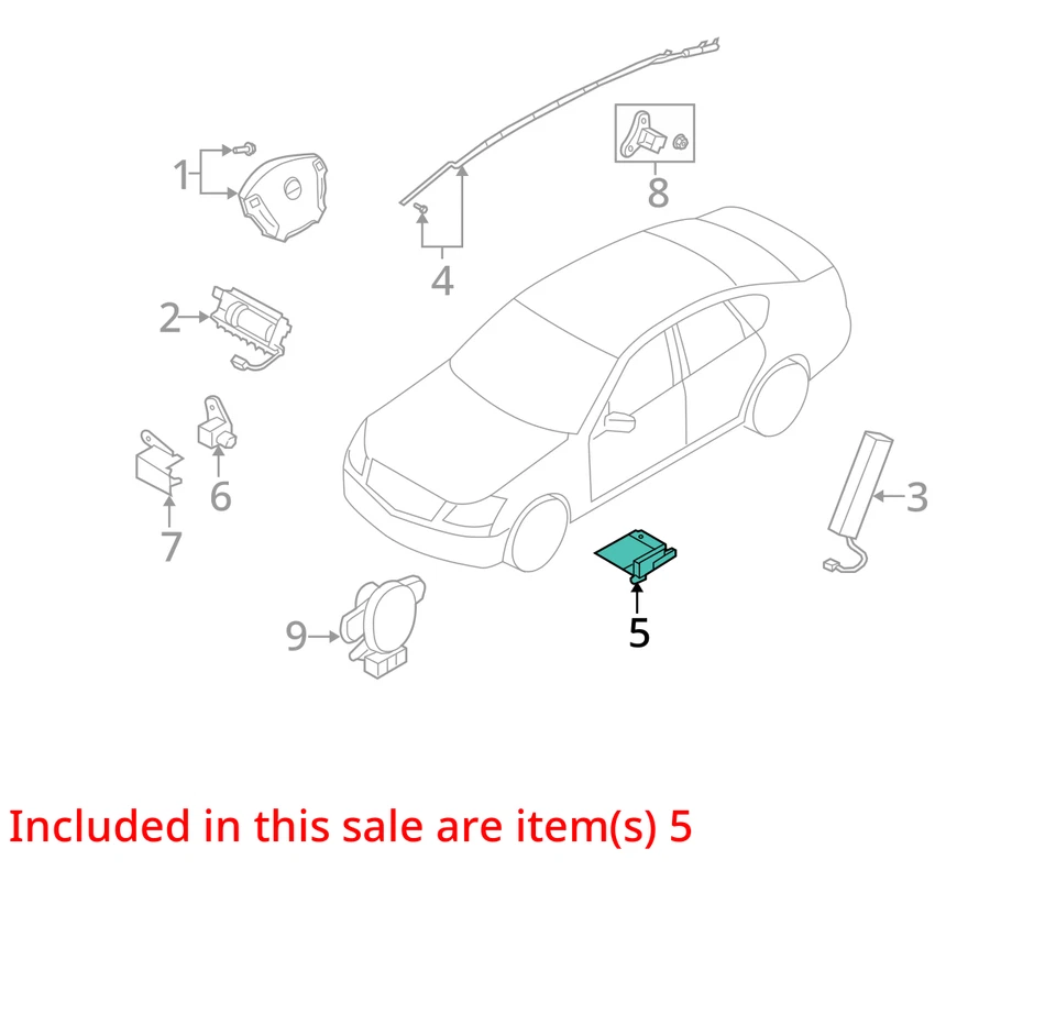 Unidad de módulo de control de bolsa de aire Infiniti M35 2006 fabricante de equipos originales Foto 4 de 4