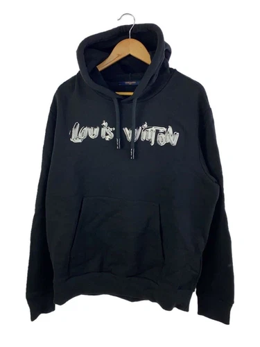 LOUIS VUITTON（LV） Felpa con cappuccio LOUIS VUITTON XL cotone stampa nera RM221 IN HMY78W usata