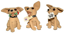 2000 Taco Bell by Applause 3 Plush 6" Chihuahua Talking Dogs Non-Working