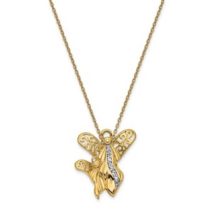 Authentic Sentimental Expressions Sterling Silver Gold-plated CZ Angel of Motherhood 18...