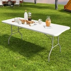 5FT/6FT Heavy DutyPlastic Folding Table for Garden, Camping, Picnic, Party & BBQ