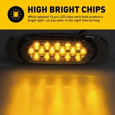10pcs 12V Marker Lights 6.5"LED Truck RV Trailer Oval Clearance Side Light Amber