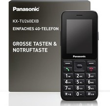Panasonic KX-TU260EXB 4G Seniorenhandy Einfach zu bedienen, IP44, USB-C, bis zu