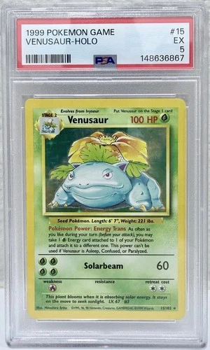Venusaur-Holo 1999 POKEMON GAME # 15 EX PSA 5