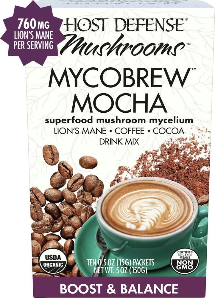 Fungi Perfecti/Host Defense Mycobrew Mocha Boost - Balance 10 пакетиков в коробке