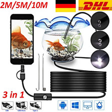 2M-10M USB Endoskop Kamera 3 in1 LED-HD Inspektion Wasserdicht PC Android Handy