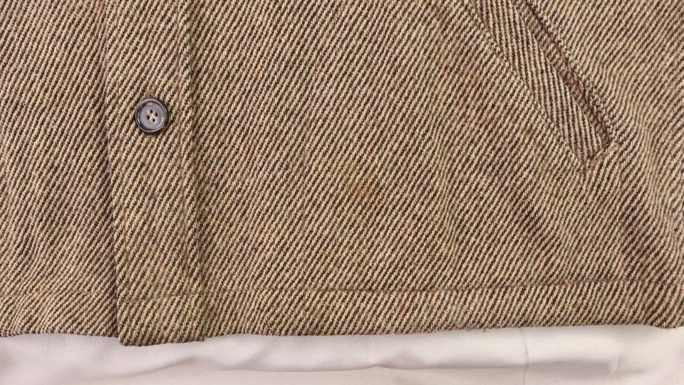 VTG WOOLRICH USA Men’s Large 46 Tweed Wool Cruiser Striped Shirt Jacket - Image 3 of 4