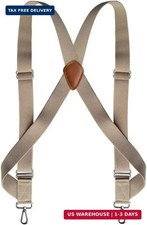 Heavy Duty Suspenders   2 Hook Adjustable Braces for Big  Tall Men