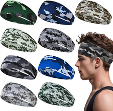 Sports Headband for Men 9 Pack Sweat Headbands for Men Running Workout Headbands