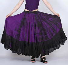 Women's 25 Yard Tribal ATS Belly Dancing, 4 Tiered Bohemian, Black Violet Skirts