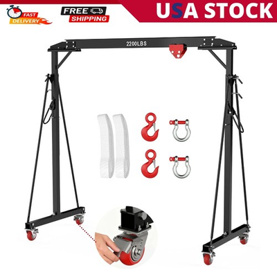 #ad 2200LBS 1Ton Attachments Gantry Crane Adjustable H Gantry Crane Shop Lift Hoist $1043.11