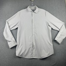 Mizzen+Main Shirt Mens XL White Navy Check Button Down Standard Fit Made in USA