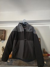 Snap-On Tools Men's Hooded Jacket Charcoal Gray/Black has some smudge oil collar