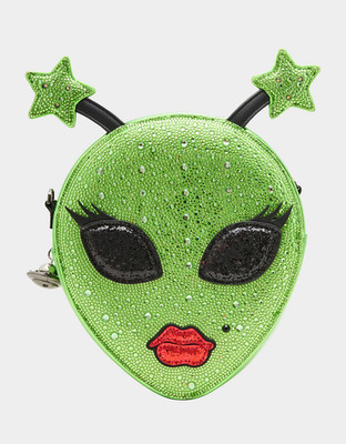 Betsey Johnson Exclusive Kitsch Lightup Out Of Your Orbit Bag Green Alien NWT