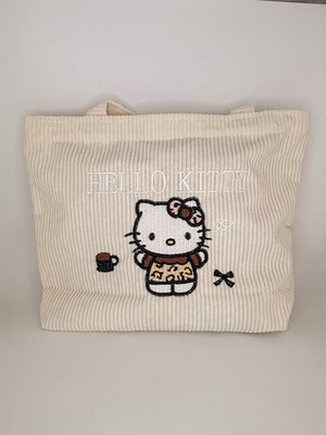 Hello Kitty Cream Corduroy Tote Bag