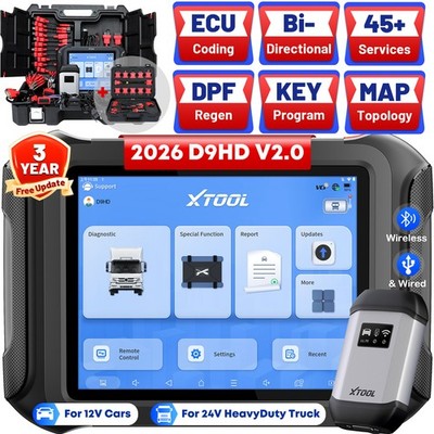 XTOOL D9HD 12V 24V Heavy Duty Truck Scanner All System Diagnostic Tool Topology