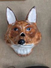 Vtg Stamped BABBACOMBE Pottery FOX HEAD New String Holder Wall Dispenser Ceramic