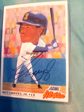 1991 All-Star Big head jumbo Ke Griffey, Jr CF  Autographed  Card