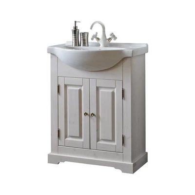 Waschbecken Waschtisch Keramik Becken Badezimmer Waschtische 66cm Unterschrank - Bild 1 von 4