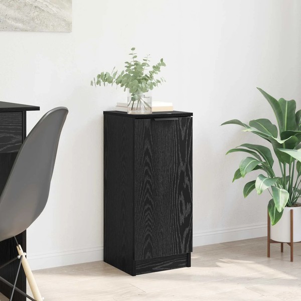 Sideboard Schwarz Eichenoptik 30X30X70 Cm Aus Holzwerkstoff-image