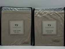 Veratex FRESCO New $60 Euro Sham Square European Pillow Case Beige Blue 26" NWT