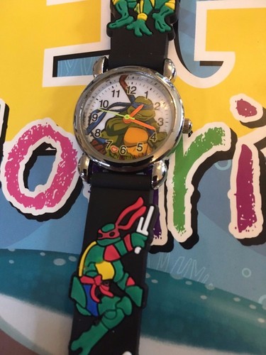 Kids Boys Girls Ninja Turtles Wristwatch Silicone Strap Wrist Watch Slim 3mm UK - Picture 7 of 26