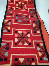 Turkish Handwoven Embroidery Tapestry Kilim, Small Size, 36" X 8.5"