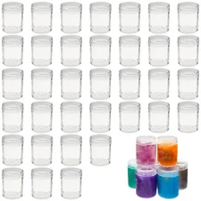 	35-Pack 1.2oz Clear Plastic Jars with Lids for Slime Craft Supplies	