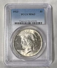 1923 P PCGS MS63 Peace Dollar Coin. Beautiful Uncirculated 90% Silver! 🗽🪙