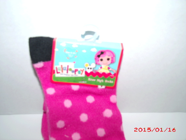 Chaussettes Hautes Lalaloopsy, Genoux, Roses à Pois, Taille 6-8 Ans, Neuves