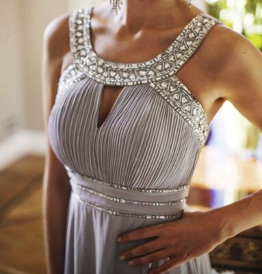 Abito donna lungo damigella cerimonia elegante con stola abbinata