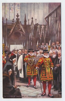 The Yeoman of the Guard at Westminster Abbey Vintage Beefeater Postkarte B23