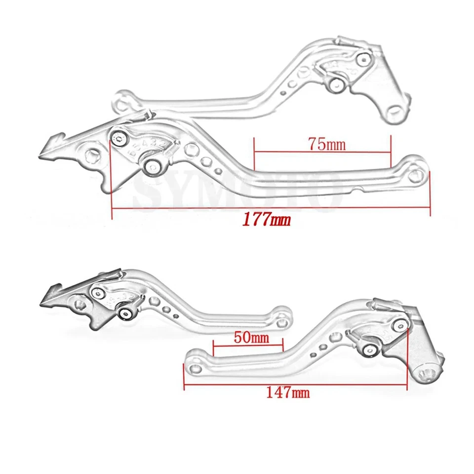 Alavancas de embreagem de freio ajustáveis CNC curtas e longas para HONDA CBR500R CB500 2013-21 - Imagem 2 de 4