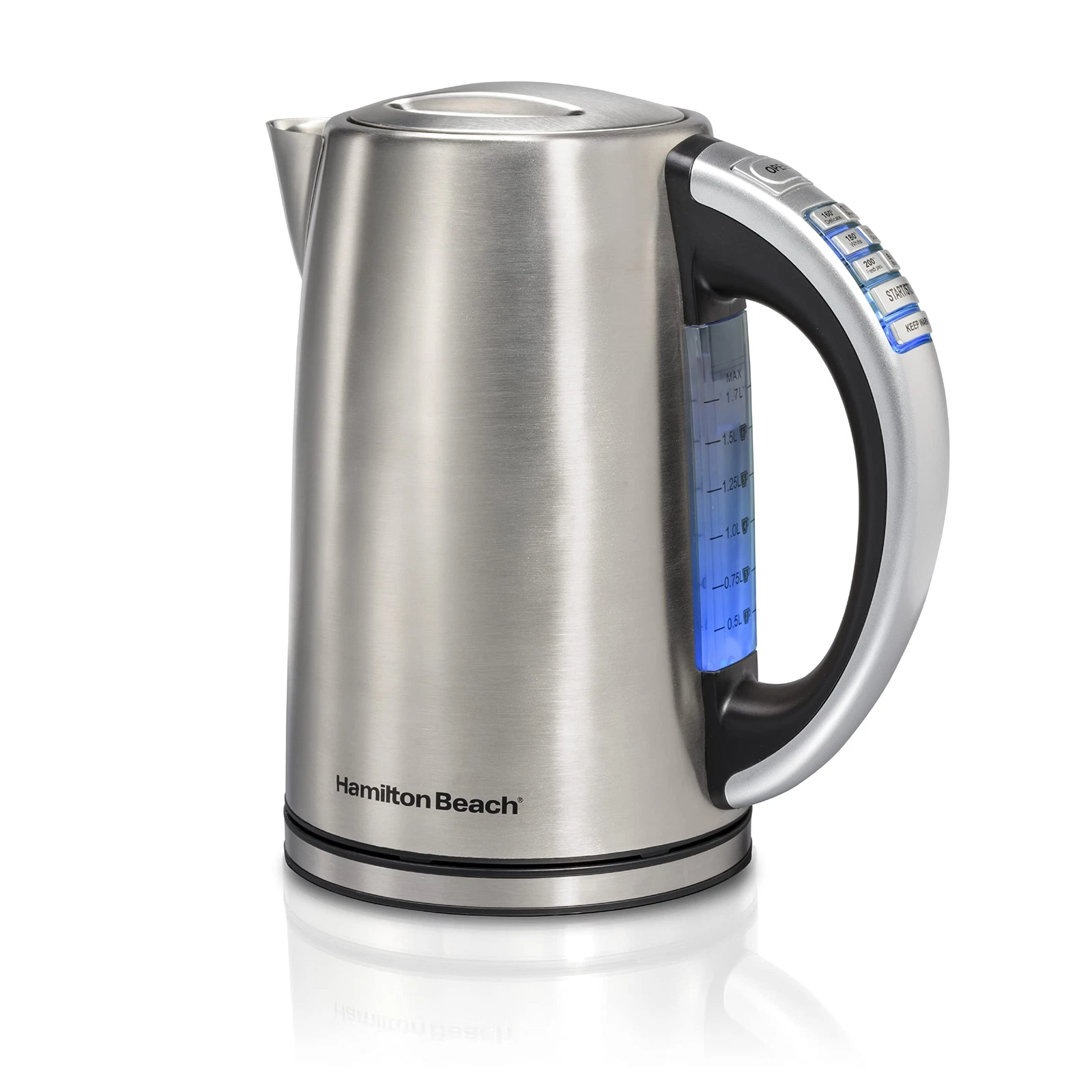 Hamilton Beach Temperature Control Tea Kettle 1.7 Liter Stainless Steel 41020R