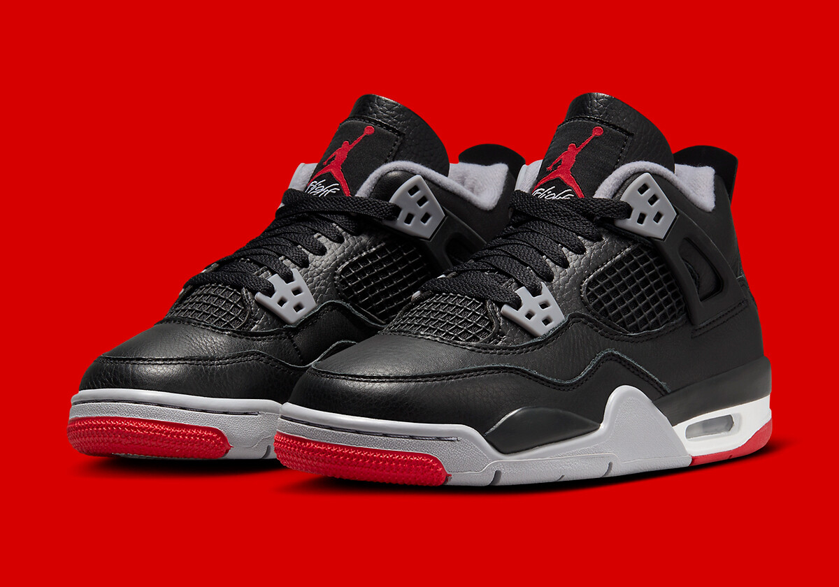 靴 JORDAN BRAND AIR JORDAN 4 RETRO Nike Air Jordan 4 Retro Bred AJ4 Reimagined FQ8213 006 Shoe Size