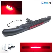 For 2" Receiver Steel Tow Hitch Step Bar Guard Black 36x3" LED Brake 4 Pin Plug