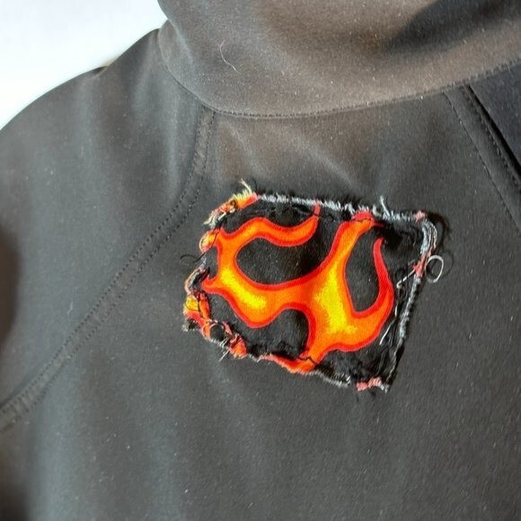 Marmot Jacket Size Large black Lightweight Flames… - image 4