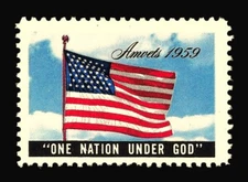 1959 Amvets Flag - One Nation Under God Poster Stamp