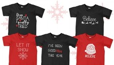 Youth Toddler Christmas Outfit Mix Believe Santa Let It Snow Shirt Kids Holiday