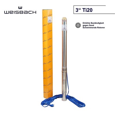 3'' WEISBACH Tiefbrunnenpumpe TI20  0,55 kW 3000l/h 8,2 bar sandverträglich 5%