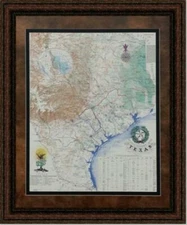Revolutionary Map of Texas 1836 | Framed Historic Texas Map in Double Mat