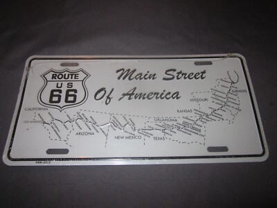 ROUTE US 66 MAIN STREET OF AMERICA Map VANITY Novelty LICENSE PLATE NEW Sealed