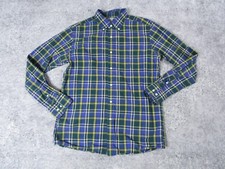 Uniqlo Shirt Mens Medium Dress Green Plaid Long Sleeve Collared Button Up Top