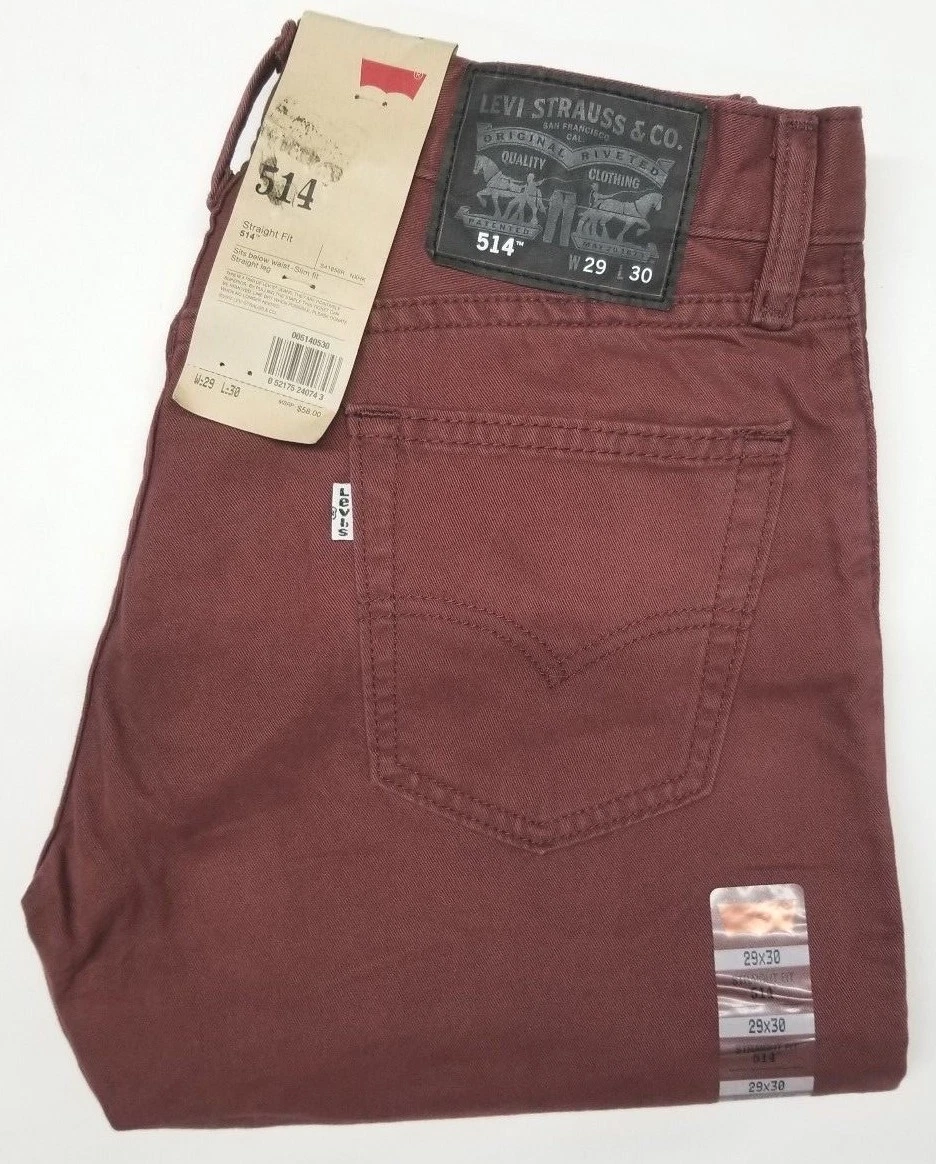 Mens burgundy levis jeans deals