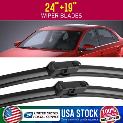 Super Clean Windshield Wiper Blades 24''&19'' Set For 2011-18 Volkswagen Jetta