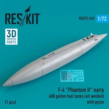 1/72 ResKit RSU72-0240 F-4 "Phantom II" early 600 gallon fuel tanks (all welded)