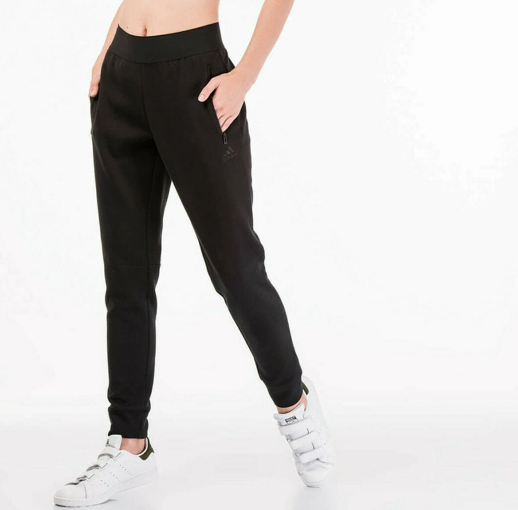 Womens Adidas ID Stadium Pants Black Cropped Tapered Pants with Pockets