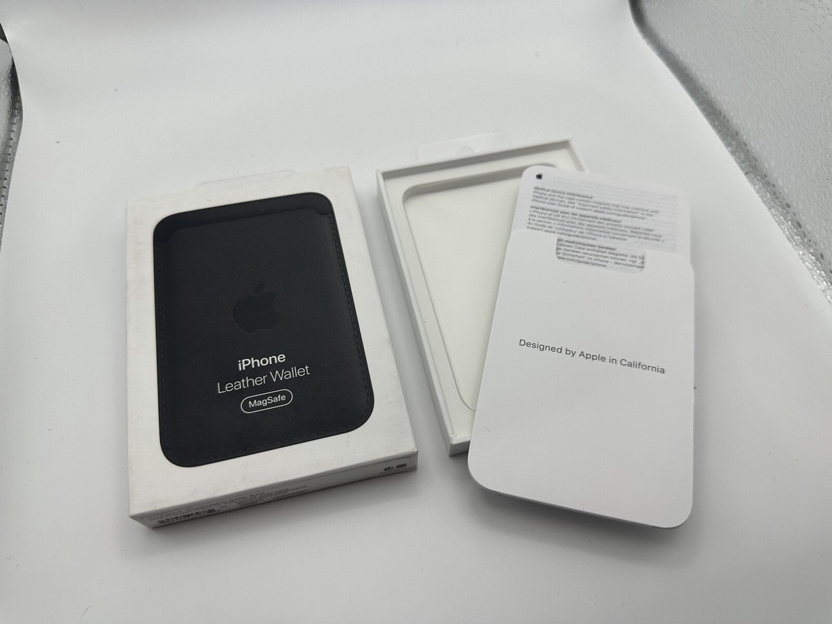 Authentic LEATHER Apple iPhone Wallet “Black” MagSafe BRAND